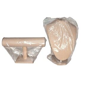 2-Piece Beige Jewelry Display Stand Set Necklace Bracelet Organizer